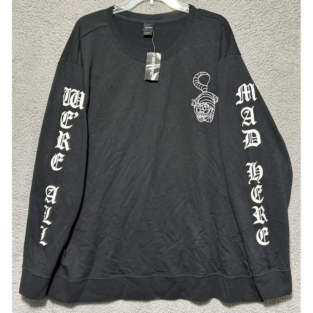 We're All Mad Here Cheshire Cat Sweatshirt Women Sz 5XL Mad Hatter Hot Topic NWT
